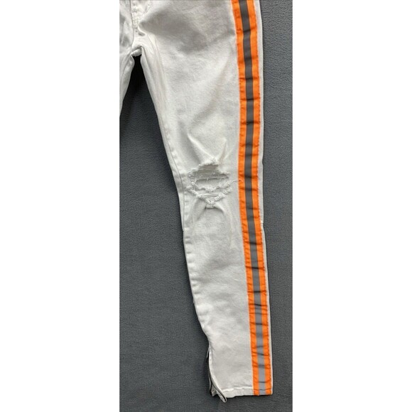 KDNK 11 4 14 11 Denim Jeans Men's Size 32X32 White Orange Reflective Stripes - Picture 11 of 16